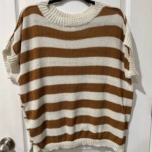 Striped Brown and Cream Women's Sweater